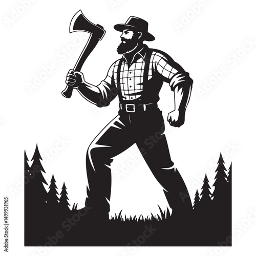 fireman firefighter with axe