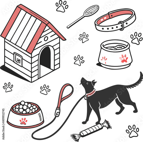 Cartoon art vector illustration of a Christmas house symbol design set for winter holiday