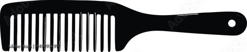 Black Wide-Tooth Comb Vector EPS File – High-Quality Hair Styling Tool Illustration for Grooming and Hairdressing Designs