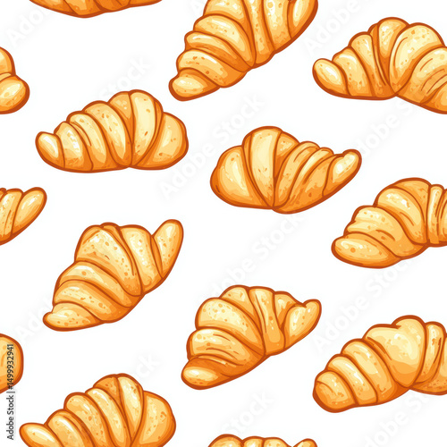 paris pattern croissants illustration seamless questionable