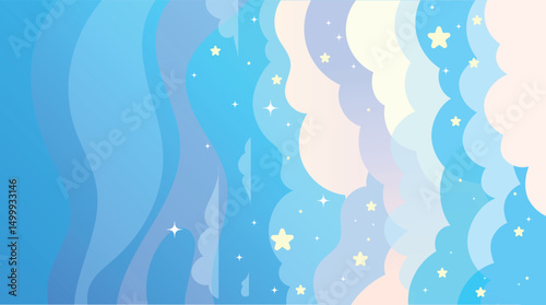 Colorful sky, dream illustration, rainbow fantasy background