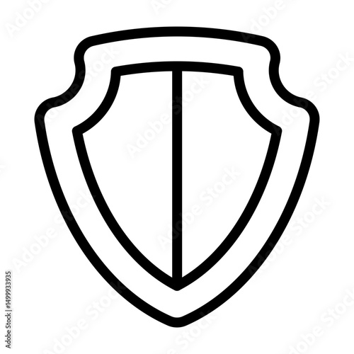 Insurance Shield Vector Line Icon Design