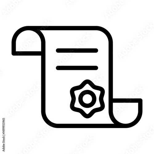 Policy Document Vector Line Icon Design