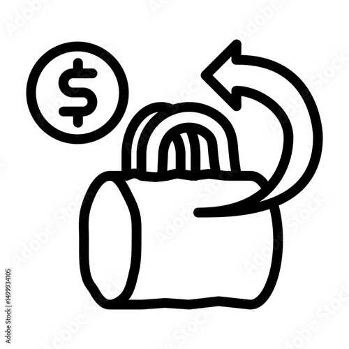 Travel Refund Vector Line Icon Design