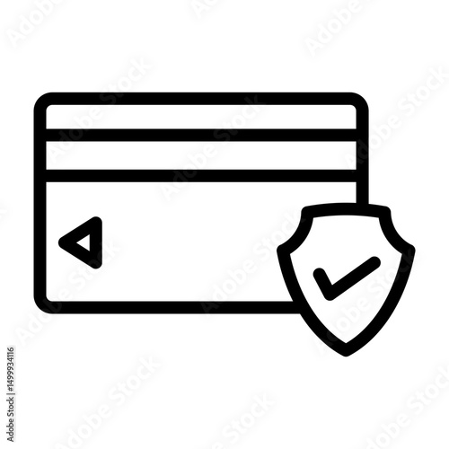 Visa Insurance Vector Line Icon Design