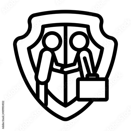 Business Shield Vector Line Icon Design