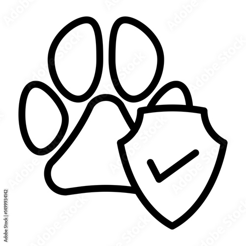 Pet Insurance Vector Line Icon Design
