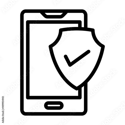 Phone Insurance Vector Line Icon Design