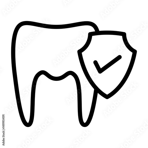 Dental Protection Vector Line Icon Design
