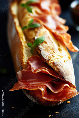 paris sandwich bread surface background closeup