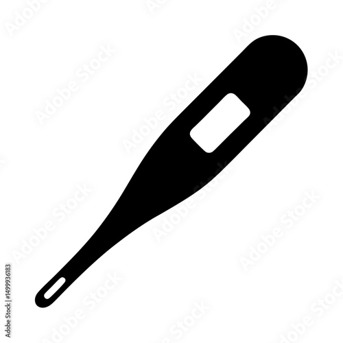 High contrast black and white digital thermometer for health and medical needs