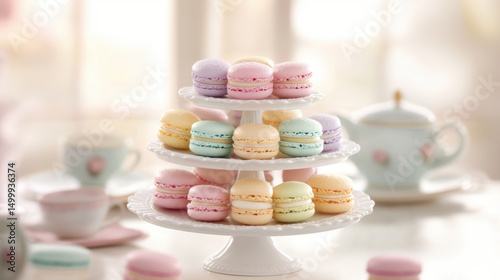 paris table desserts cake macarons finish