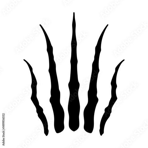 Abstract black silhouette of reaching organic shapes on a white background