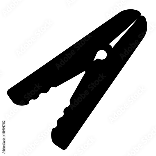 Black and White Clothespin Silhouette for Laundry and Craft Projects Illustration