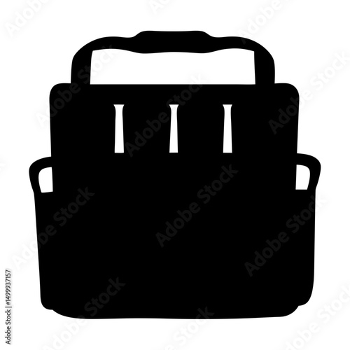 Black Silhouette of a Portable Cooler with a Handle and Side Handles