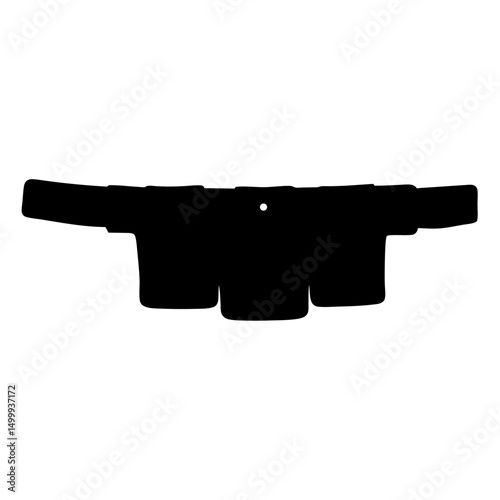 Stylized black silhouette of a vehicle floor mat or cargo liner