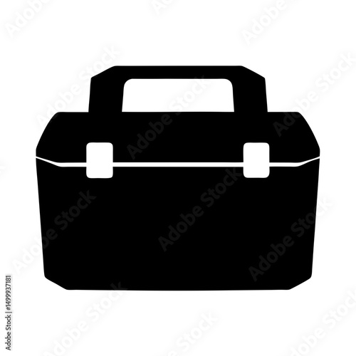 Black silhouette of a typical toolbox designed to carry various tools