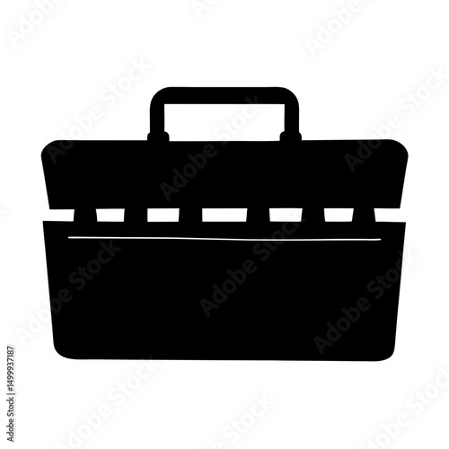 Silhouette of a shopping basket with a sturdy handle for carrying things