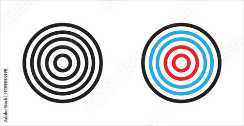red target with blue arrow