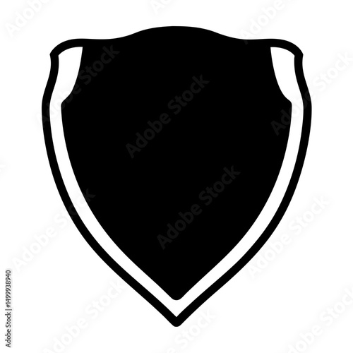 A Simple Black and White Shield Vector Illustration for Protection