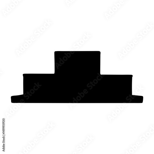 Silhouette of a tiered platform or pedestal on a white background