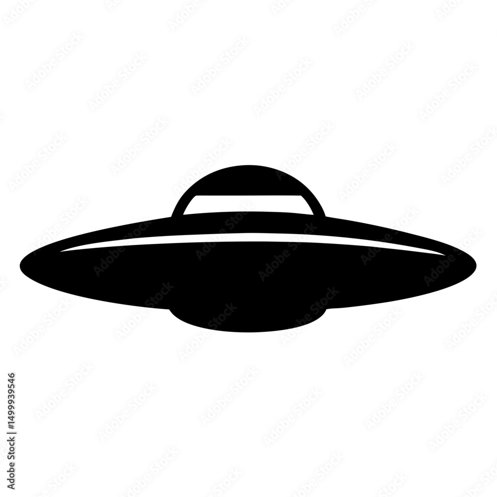 Fototapeta premium Stylized silhouette of a classic flying saucer, indicating unidentified aerial phenomena
