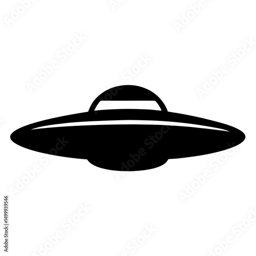 Stylized silhouette of a classic flying saucer, indicating unidentified aerial phenomena