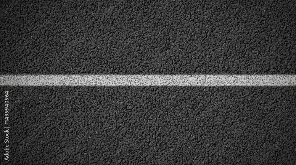 Fototapeta premium Close-up view of gray asphalt road with white divider line for urban concept