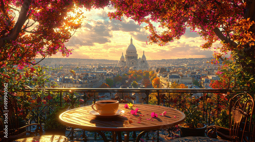 paris portrayal terrace sunset coffee table