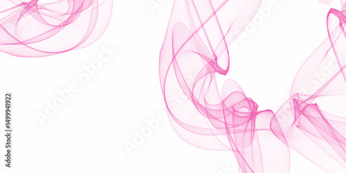 A abstract colorful smoke on white background. Swirling motion of pink smoke or fog group, abstract line isolated on white background. pink smoke on white background.