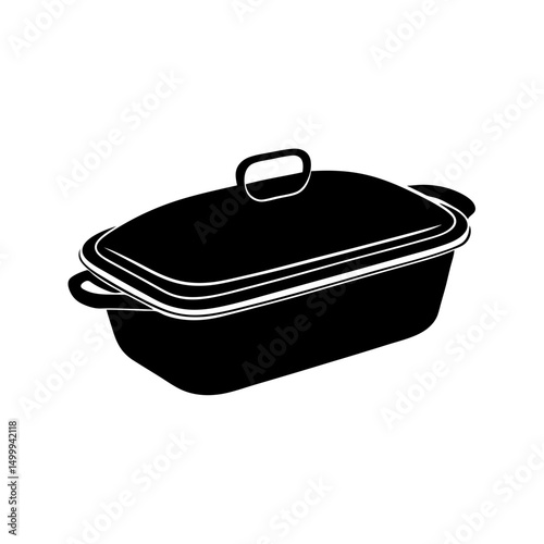 Vector illustration of Casserole dish silhouette