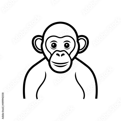 Vector illustration of Chimpanzee silhouette.