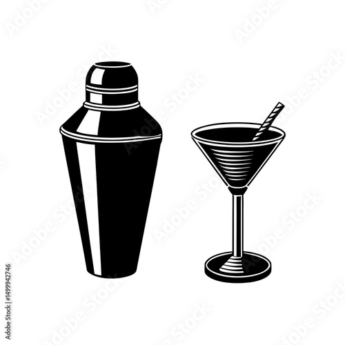 Vector illustration of cocktail shaker illustration