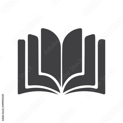 Black book icon. education study reading learning language skill sign symbol line book, vector illustration eps 10