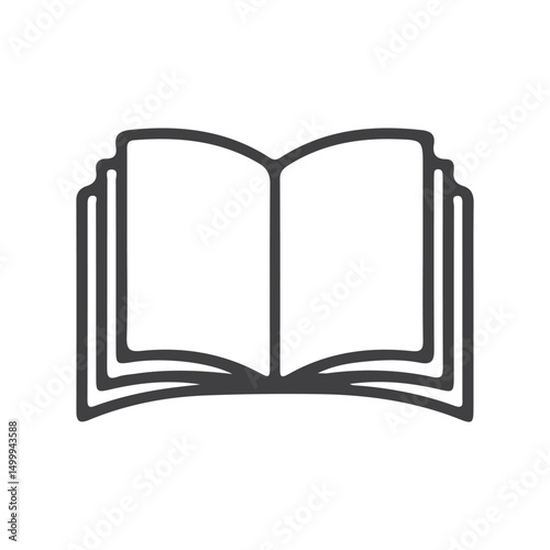 Black book icon. education study reading learning language skill sign symbol line book, vector illustration eps 10
