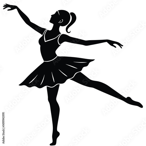 Dancing Ballerina Minimalist Silhouette