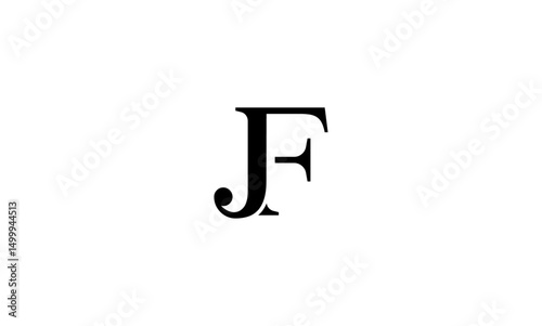 JF initial letters, monogram logo