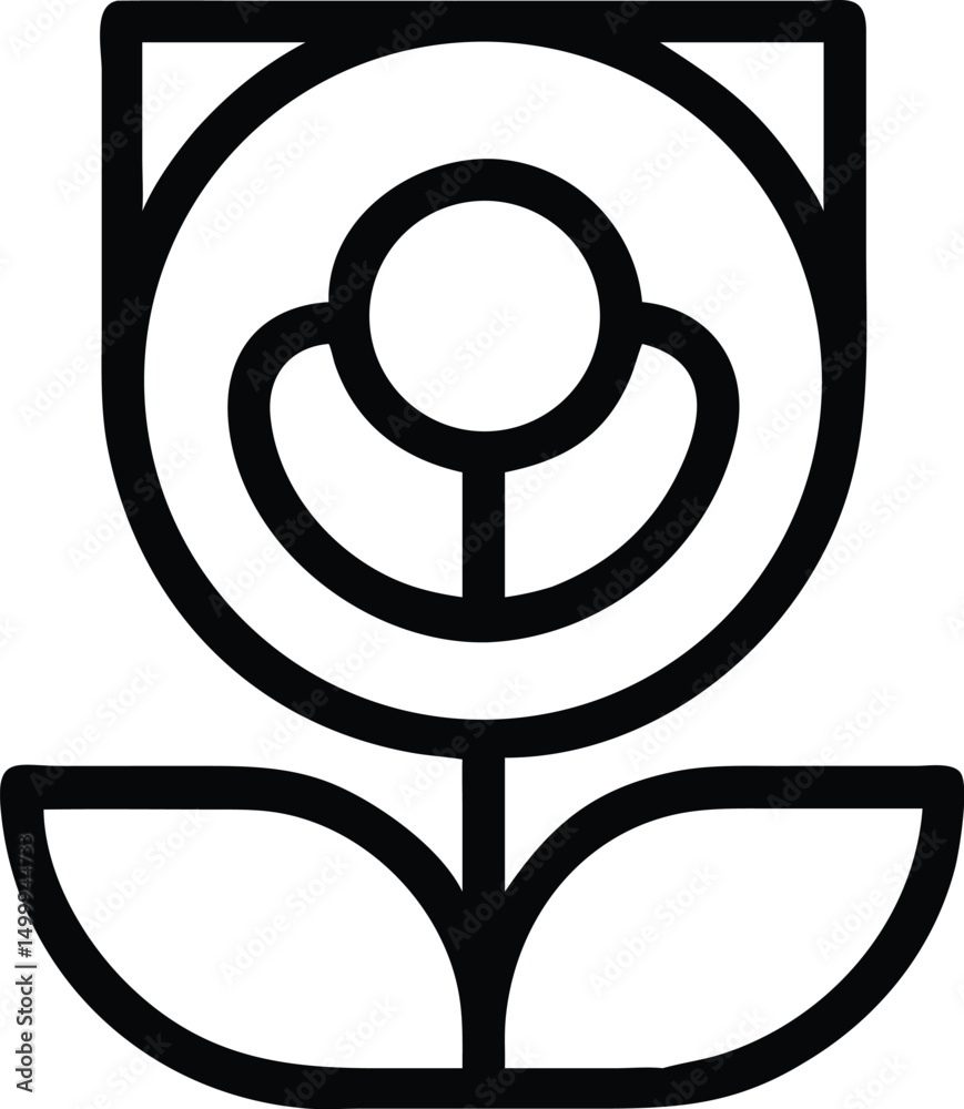 Blooming Rose Flower Silhouette Design Blooming Rose Flower Silhouette Design