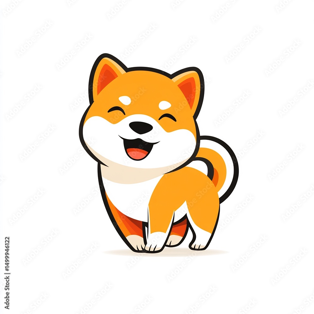 Adorable Shiba Inu Puppy Character Illustration with Joyful Expression and Cute Design Adorable Shiba Inu Puppy Character Illustration with Joyful Expression and Cute Design