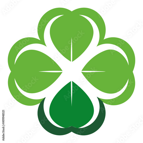 Classic Black Clover Leaf Vector on Transparent Background