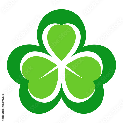 Minimalist Clover Leaf Icon in Black Silhouette Vector Format on Transparent Background