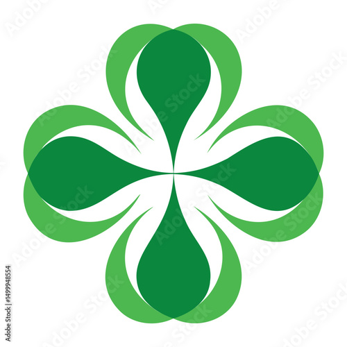 Simple Clover Leaf Vector Silhouette Design Transparent Background