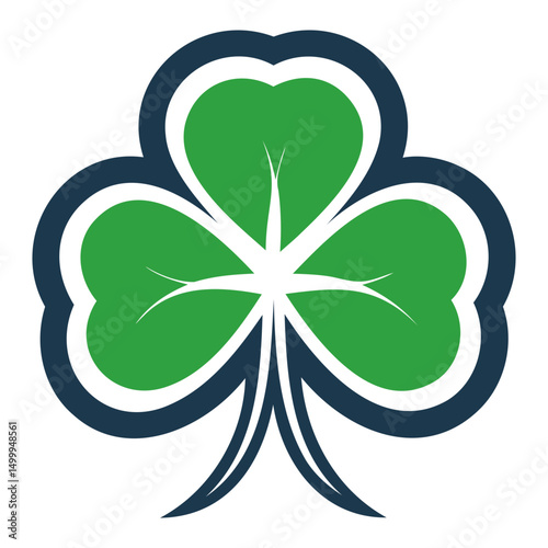 Simple Clover Leaf Vector Silhouette Design Transparent Background