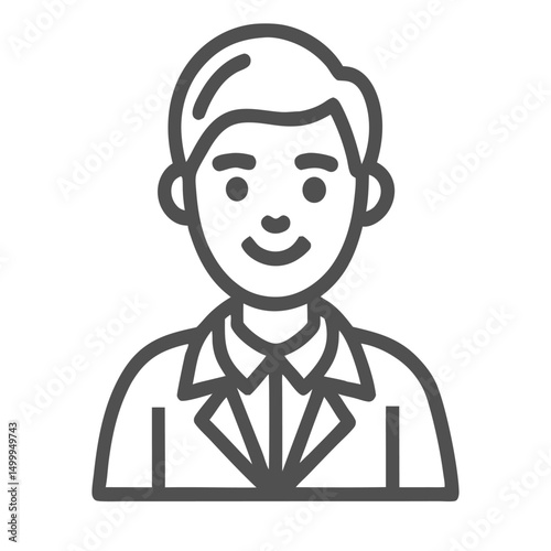 A friendly young man in a suit, representing professionalism and confidence in a minimalistic style.