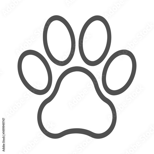 A minimalist illustration of a paw print, perfect for animal-themed designs.
