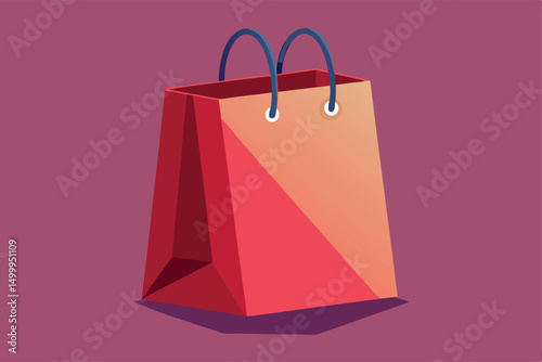 Set of Colorful Empty Shopping Bags Isolated Vector Design.