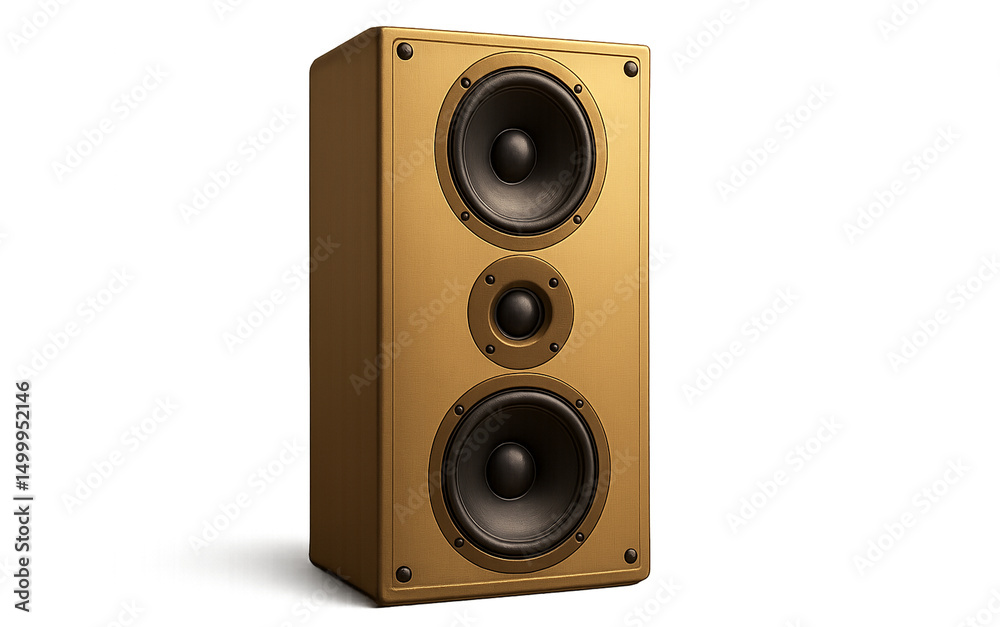 Fototapeta premium A gold audio isolate , transparent background