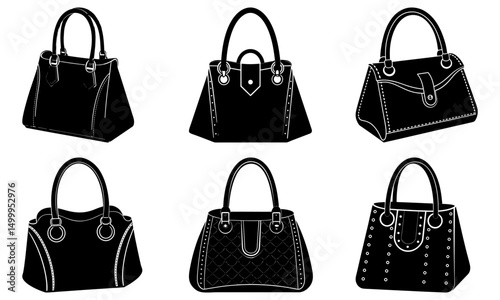 High-End Handbag silhouette vector