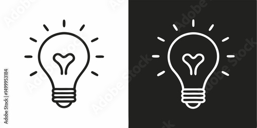 Vector light bulb icon symbolizing bright ideas, innovation, and creative energy