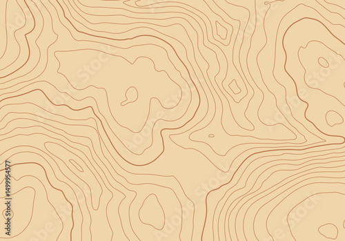 Topographic map background with altitude lines. Abstract terrain topography with elevation levels of the relief
